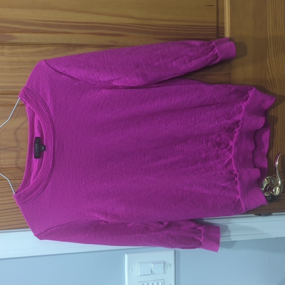 J.Crew Fuchsia 3/4 length sweater - M